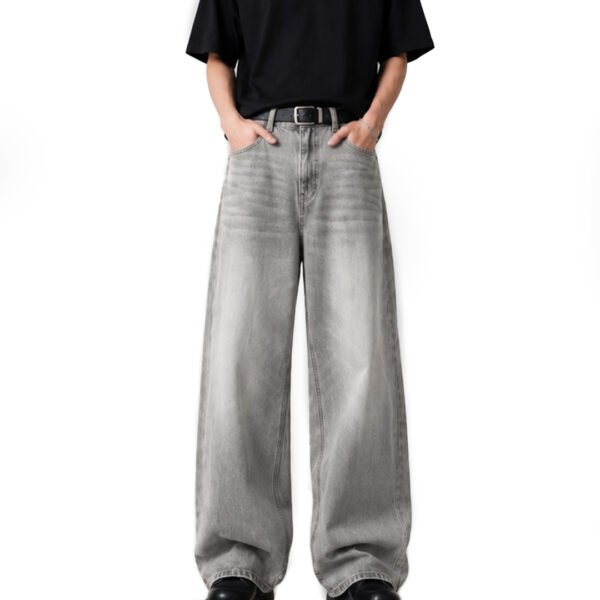Gray Faded Baggy Jeans