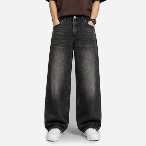 Black Faded Baggy Jeans