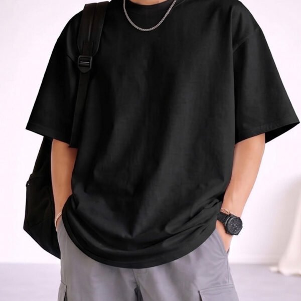 Black Drop Shoulder T-Shirt
