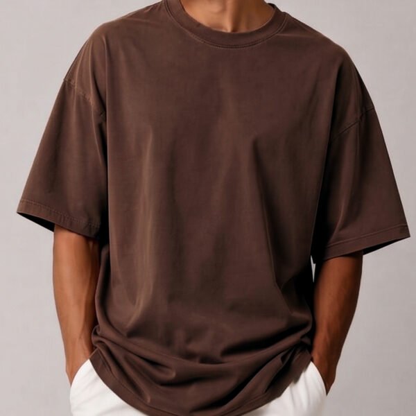 Brown Drop Shoulder T-Shirt